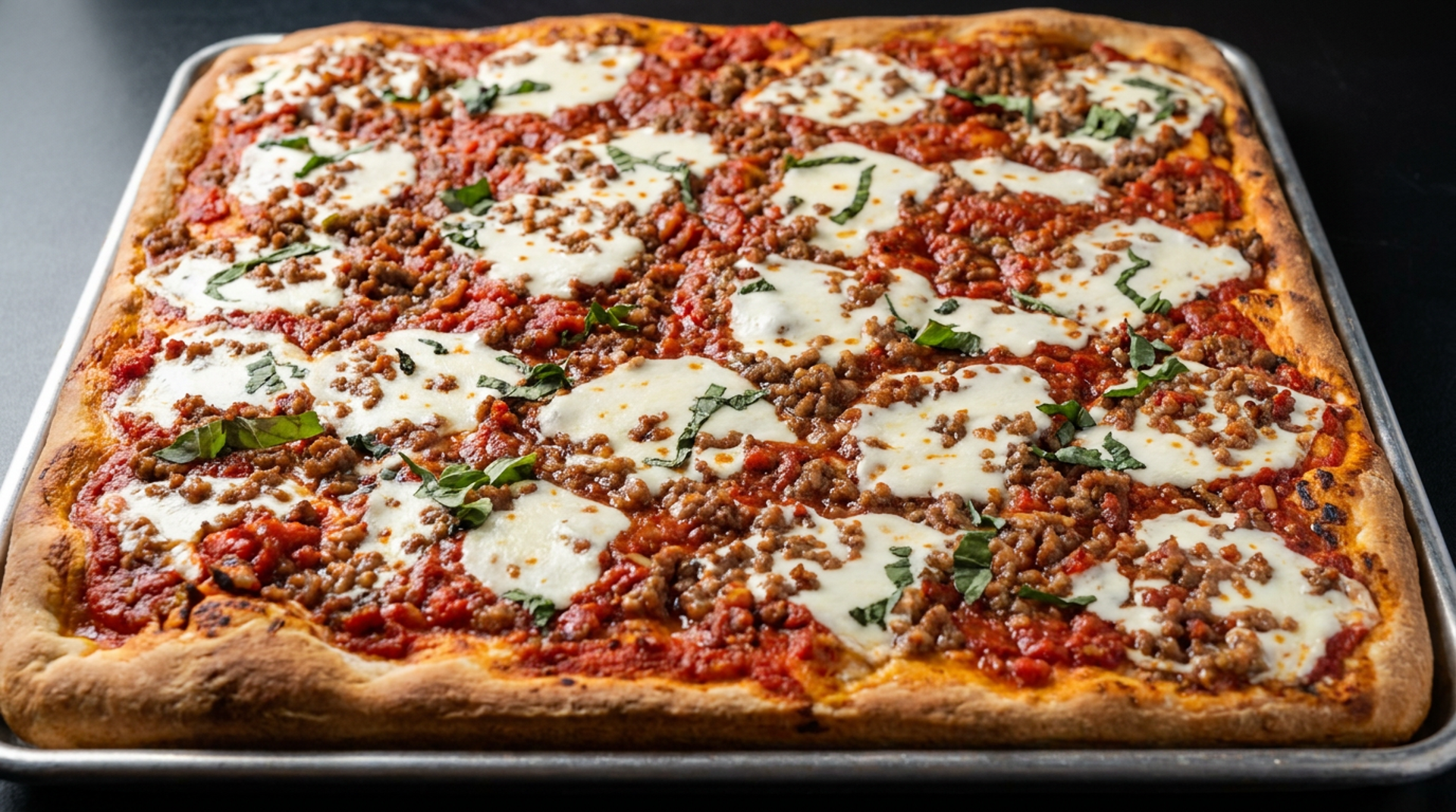 Hand-stretched dough, house sauce, homemade mozzarella